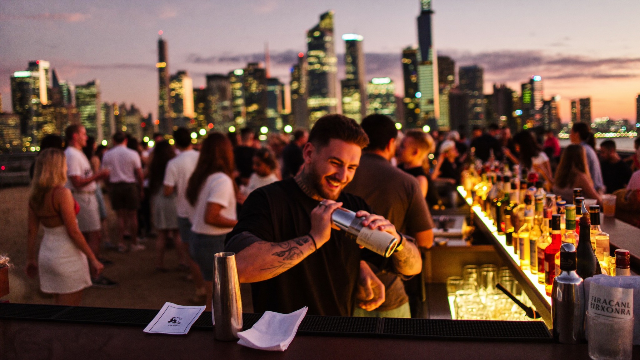 Rooftop bar and nightlife in an Australian city